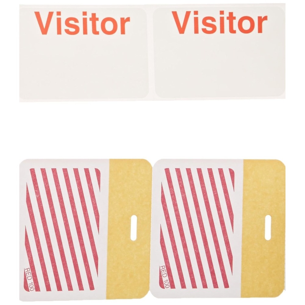 Brady 95645, 2-Part, 1-Day Td Badge W/Yellow, Yellow, Legend "Visitor" (500 per